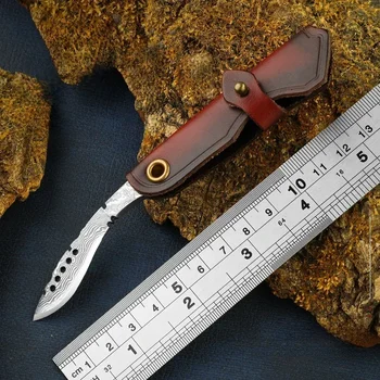 Сгъваем нож от Дамасской стомана Мини Преносим Ключодържател Преносими Военно-тактически Туристически Плодови Ножове за Самозащита висока твърдост