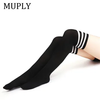 1 Чифт шарени чорапи за момичета, Корейски, Японски чорапи Kawaii Lolita, модерни Ежедневни чорапогащи до бедрата, дамски дълги чорапи