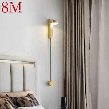 8 м, Скандинавски месинг, с монтиран на стената лампа LED 3 цвята Творчески прост златен малка странична лампа-халба бира за дома, хол, спалня
