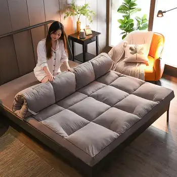 Сгъваема подложка-татами, модерен, Удобен futon за общежитие / домашно сън, дебели Единична матрак/ легло за двойна употреба