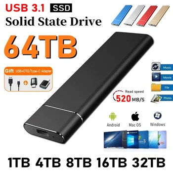 Преносим Твърд диск 1 TB USB 3.1 Външен твърд диск 2 TB SSD външен твърд диск, 500 GB Мобилен Твърд Диск за лаптоп Mac PC