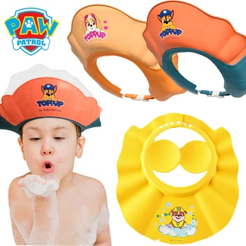 Детска шапка за душ Paw Patrol Chase Skye, регулируем шапка за миене на коса, Защита на ушите за деца, безопасен детски шампоан за душ за къпане