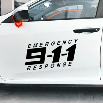 58x27 см Автомобилни стикери 911 Полицията Извънредно реакция Светоотражающее Забавна Украса За предното стъкло на Вратата на Багажника Автостайлинг H20
