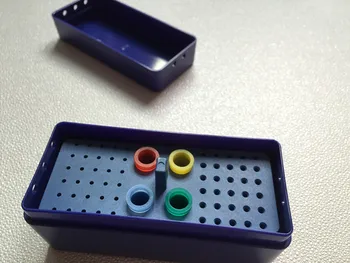 1 бр. Синя пластмасова кутия за стоматологична стерилизация 72C Endo Box за диамант свиня, разширители и гуттаперчевых накрайници