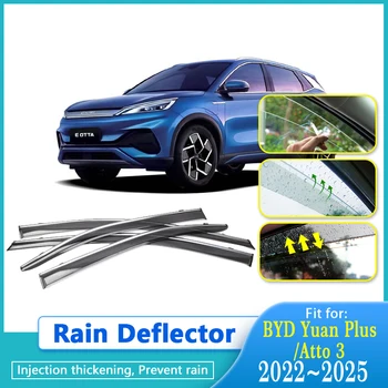 Дъждовни Дефлектори За BYD Юан Plus Atto 3 2022 2023 2024 2025 Прозорец Очила Дъждовни Шатри Дефлекторное Защитно Подслон Автоаксесоари